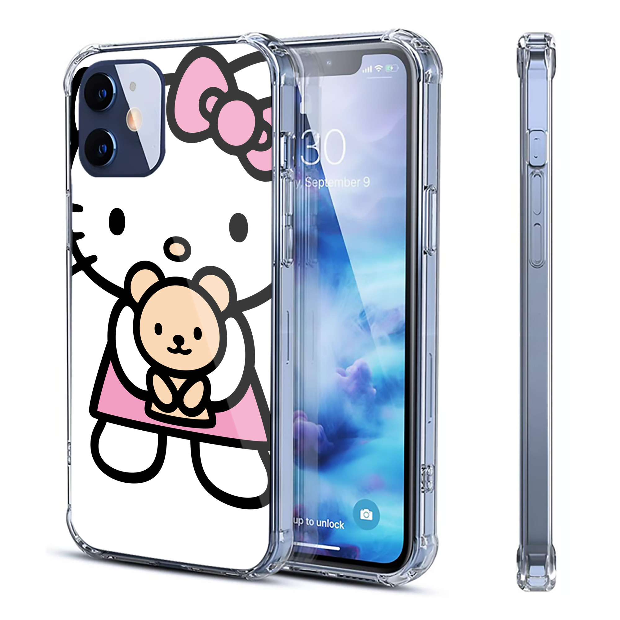 （画像用） Hello Kitty ハローキティ 【iPhone 12シリーズ対応】透明スマホケース（クリアソフトケース）